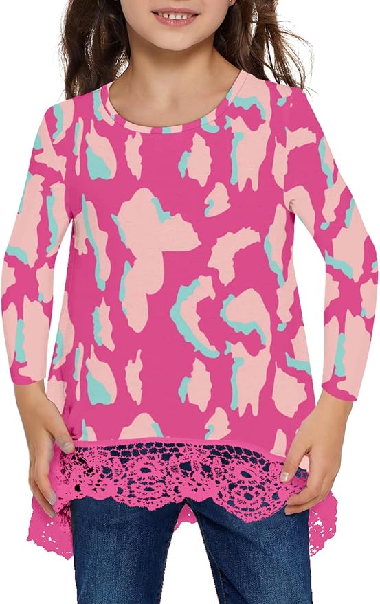 storeofbaby Girls Casual Tunic Tops Short Sleeve Loose Soft Blouse T-Shirt - Image 3