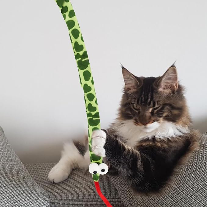 Andiker Cat Wand Toy, 44 Inches Plush Cats Snake Toys - Image 5