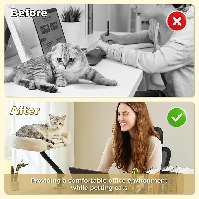 PAWZ Road Cat Desk Bed for Indoor Cats, Cat Bed for Desk Supports Up to 50 lbs - Image 3