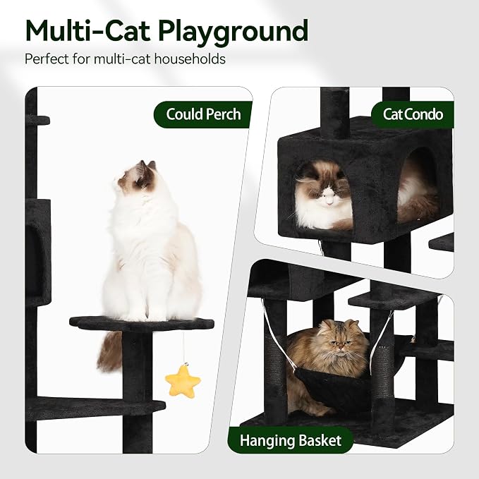 79inch Giant Cat Tree for Heavy Duty Big Cats, Cat Condo - Image 5