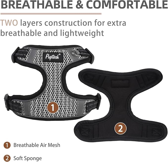 PUPTECK Dog Harness and Leash Set Medium Sized, Step in No Pull Adjustable - Image 2