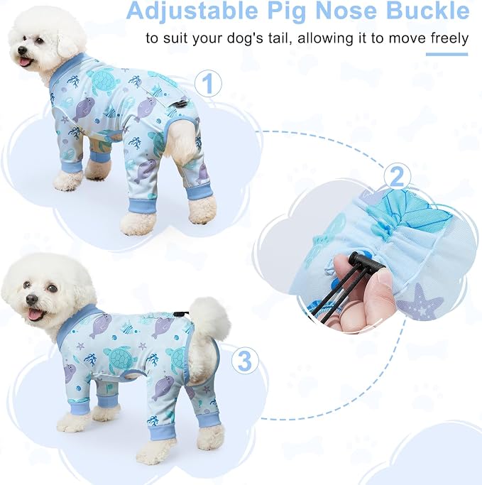 Bienbee Dog Pajamas, 4 Pack Dog Recovery Suit Shedding Suit Cute Soft Puppy - Image 4