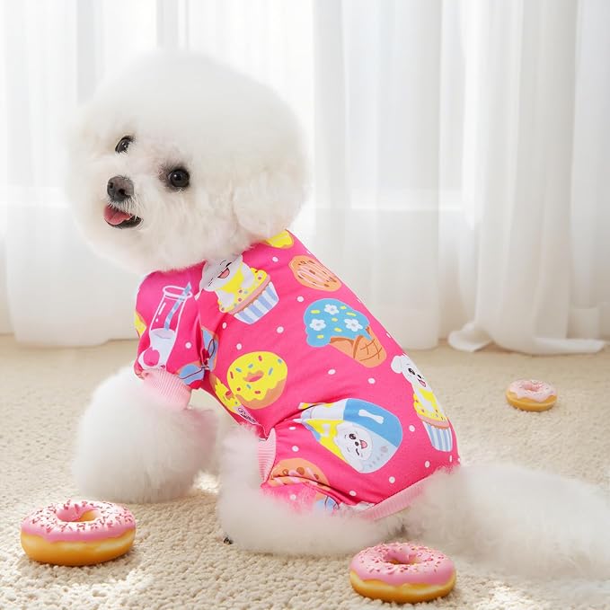 XPUDAC 4 Pieces Dog Pajamas for Small Medium Sized Dogs Stretchable Dog Pjs - Image 4