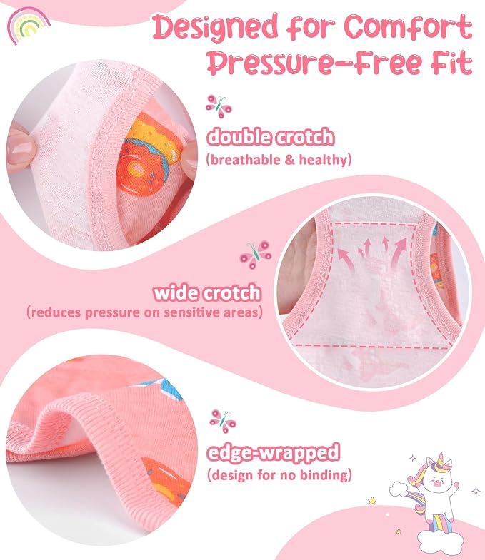 Girls and Toddlers 100% Cotton Underwear Tagless Soft Panties Size 2-3T - Image 4
