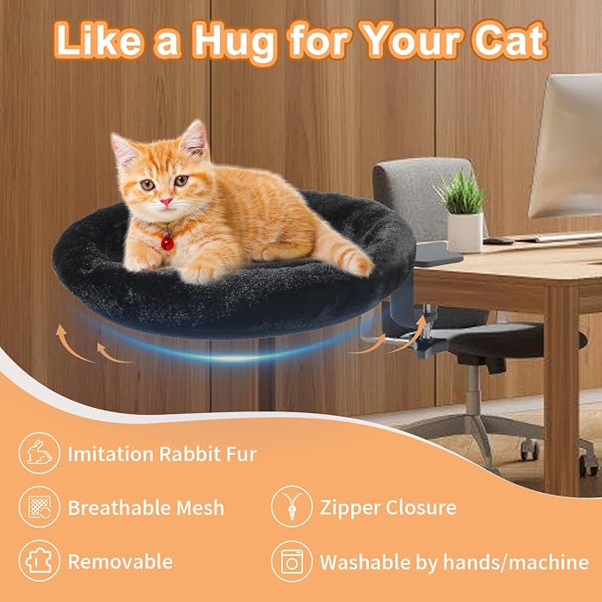 Cat Desk Bed - Ergonomic cat Desk Perch Clamp - Image 5