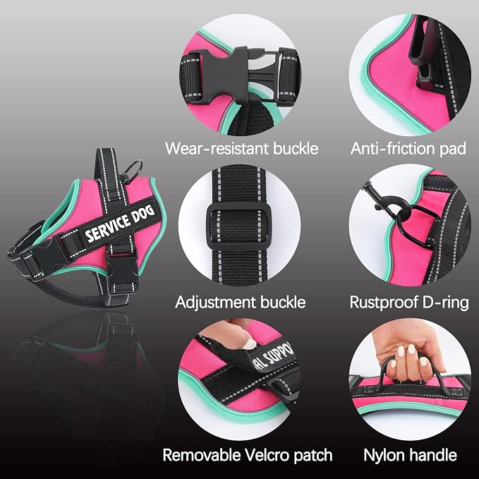 voopet Service Dog Harness, Emotional Support Pet Vest Harness, Reflective - Image 2