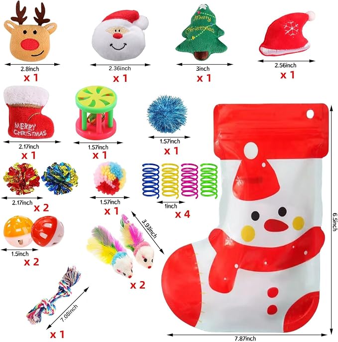 Christmas Cat Toys 19pcs, Christmas Stocking Assorted Toys Cat Gifts - Image 5