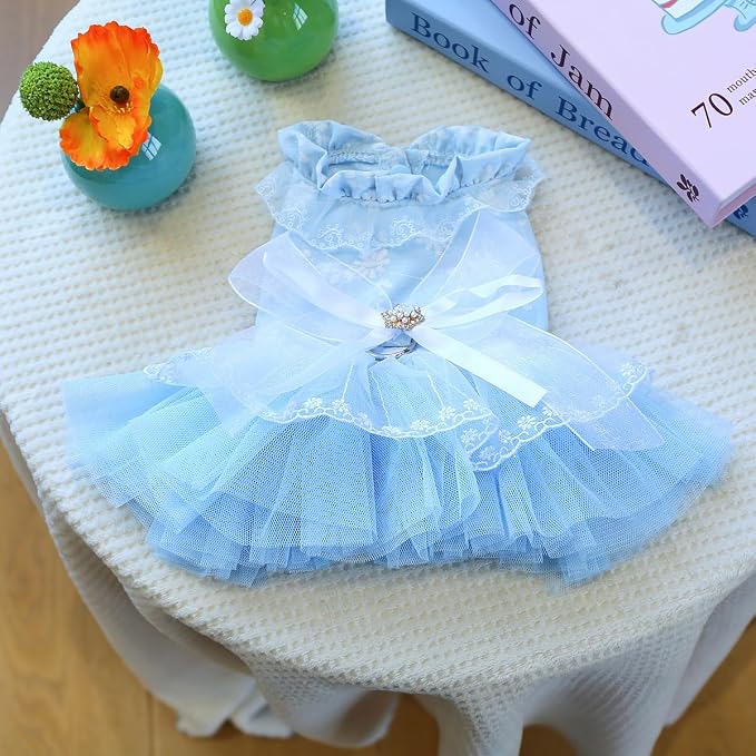 Fashion Sweet Puppy Dog Blingbling Princess Skirt Pet Dog Lace Cake Camisole - Image 3