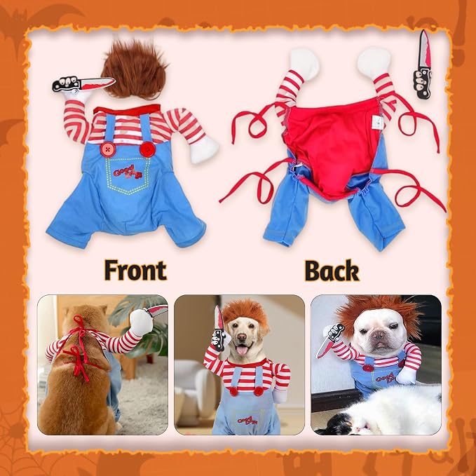Pet Deadly Doll Dog Costume, Novelty Halloween Christmas Costumes Funny Dog - Image 2