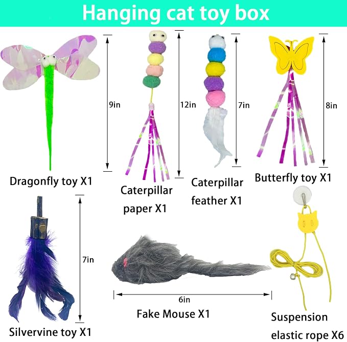 Cat Toys Indoor Hanging Door Retractable Bird Cat Toy - Image 2