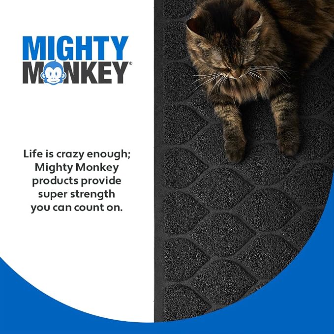 MIGHTY MONKEY Waterproof BPA Free Cat Litter Box Trapping Mat, Easy Clean Floors - Image 9