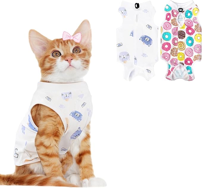 2 PCS Cat Recovery Suit Female Cat Onesie by Coppthinktu