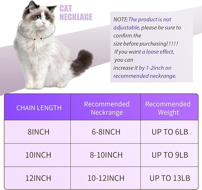 Hillban Cat Collar Diamond Chain Glitter Collar Walking Metal - Image 2