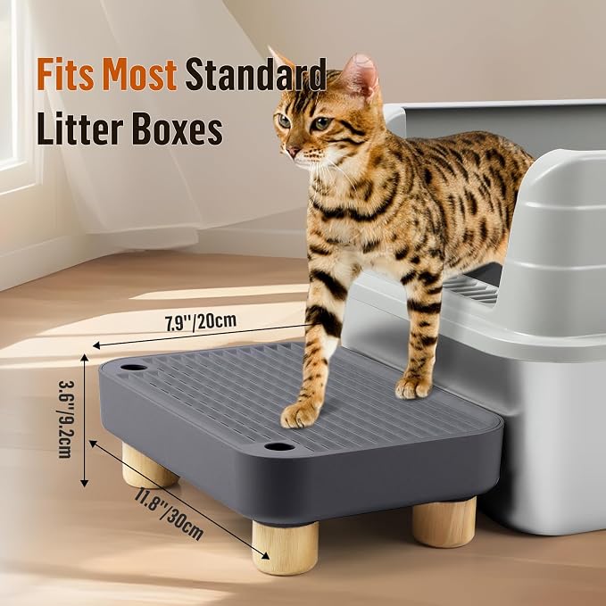 Cat Litter Box Step Ramp, Cat Litter Catcher Mat - Image 2