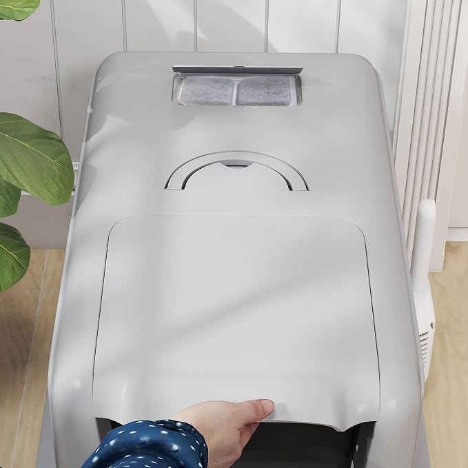 PawHut Stainless Steel Cat Litter Box, Extra Large 2 in 1 Metal Kitty Litter Pan - Image 9