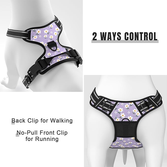 Rnivvi No Pull Dog Harness, Cute Flower Reflective Small Sized Puppy Harness - Image 5