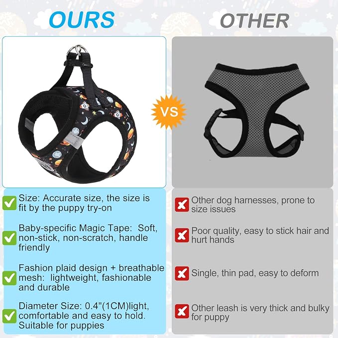BEAUTYZOO Dog Harness Small Sized and Leash Set, Step-in Soft Padded Mesh Puppy - Image 4