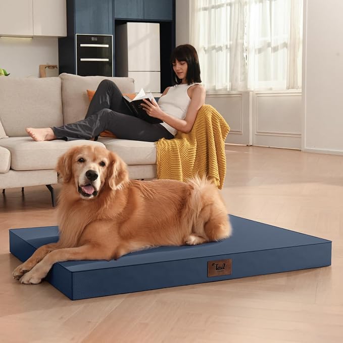Outdoor Dog Bed for Small Dogs & Cats, Waterproof Dog Crate Mat Orthopedic Egg - Image 5