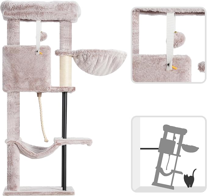 Cat Tree, Cat Tower for Indoor Cats, 43.3 inch Cat Tree Tower - Image 8