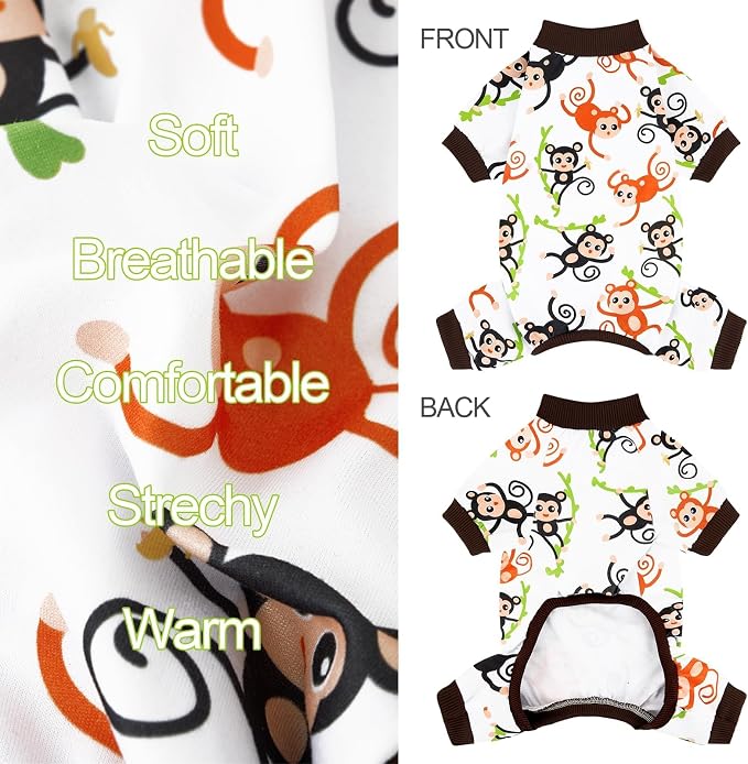 XPUDAC 4 Pack Dog Pajamas Soft Strechy Summer Doggie Clothes - Image 7
