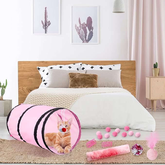 24 Pcs Cat Toys Set Interactive Kitten Toys Pack Including Collapsible Play - Image 4