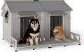 PetsCosset 59.4" L Large Dog House Outdoor & Indoor, Fir Wood Dog Kennel by PETSCOSSET