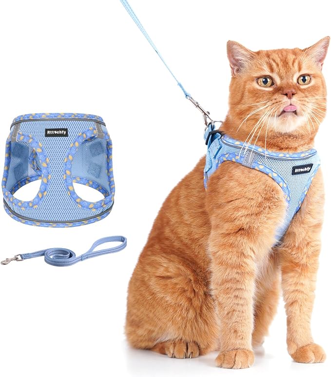 Rttochfy Cat Harness and Leash Set, Escape Proof Kitten Harness, Soft and by Rttochfy