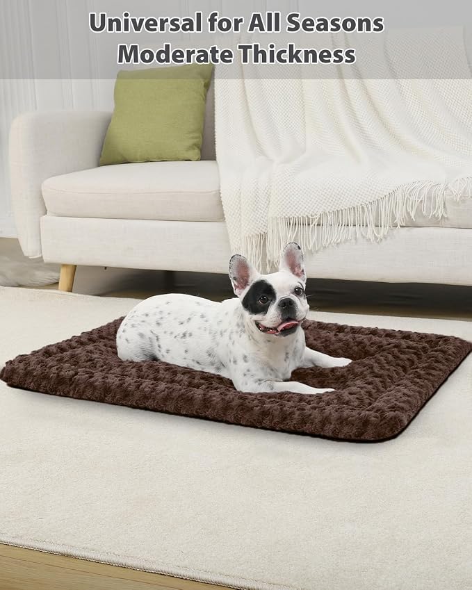 Washable Dog Bed Mat Dog Crate Pad Soft Fluffy Pet Kennel Beds Dog Sleeping - Image 3
