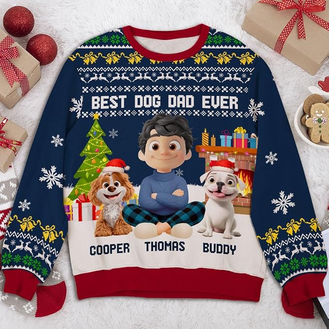 Wrappiness A Girl And Her Dog Christmas Sweatshirt - Image 5