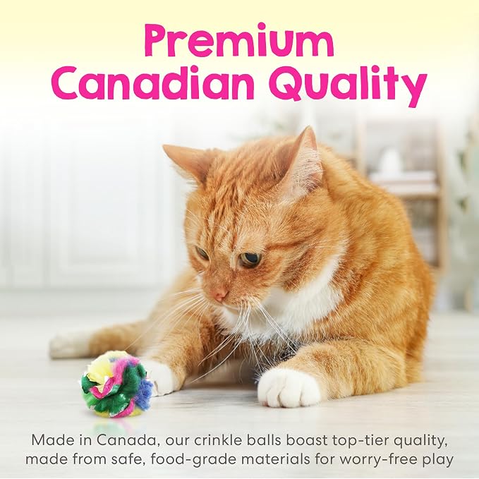 Cat Crinkle Balls 1.5 Inch | 50 Pack | Soft Lightweight Indoor Cat Toys - Image 4