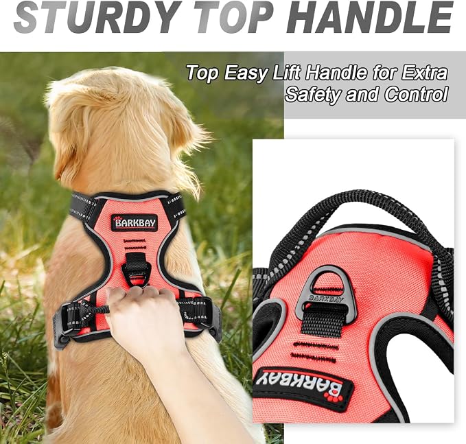 BARKBAY No Pull Dog Harness Front Clip Heavy Duty Reflective Easy Control Handle - Image 3