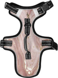 Rose Gold Abstract Marble Dog/Cat Harness, Reflective No-Pull Pet Harness by KEEPREAL