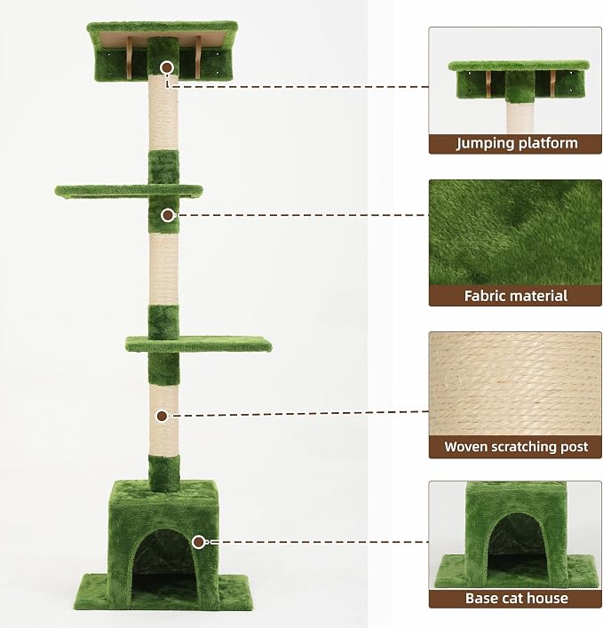 Cat Wall Shelves, Wall Mounted Pet Shelf Furniture w/Plush Fabric, Cats - Image 3