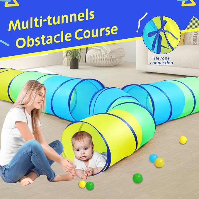 PigPigPen Kids Tunnel for Toddlers, Pop Up Play Tunnel Tent for Babies or Dogs - Image 4