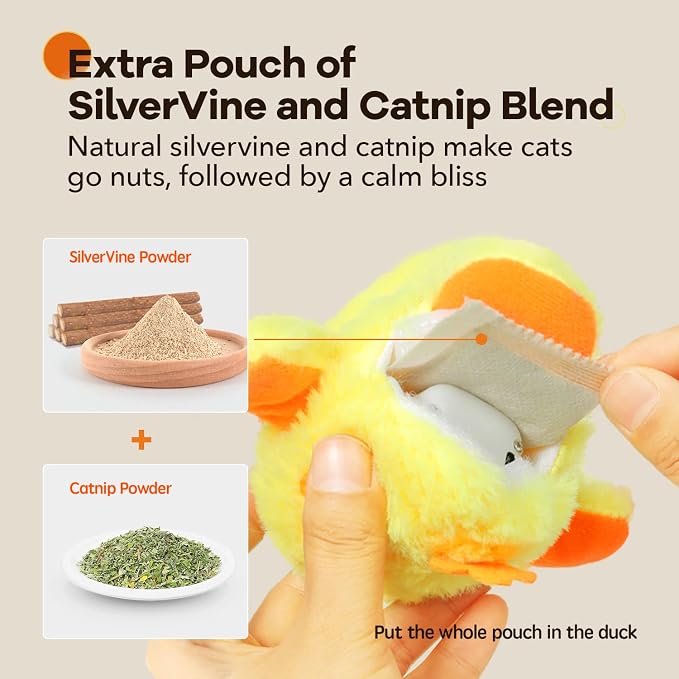 Potaroma Cat Toys Rechargeable Flapping Duck - Image 3