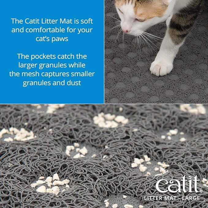 Catit Large Cat Litter Mat – Gentle on Paws, Traps Loose Litter, Easy - Image 2