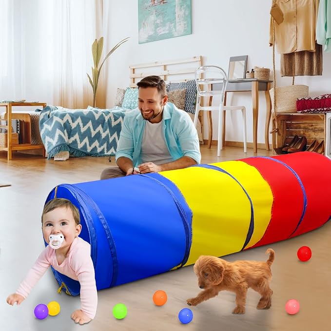 Kids Play Tunnel for Toddlers 1-3, Pop Up Baby Tunnel Crawling Toys for Infant - Image 2