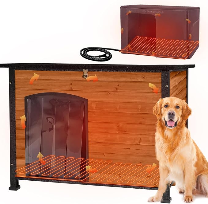 Aivituvin Heated Dog House Outdoor & Indoor Dog Kennel by Aivituvin