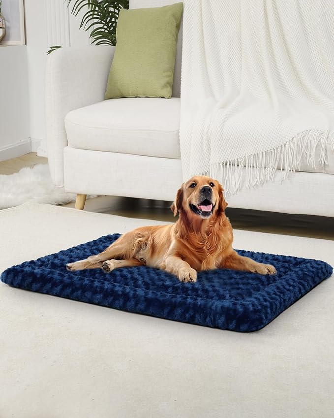 Washable Dog Bed Mat Reversible Dog Crate Pad Soft Fluffy Pet Kennel Beds Dog - Image 7