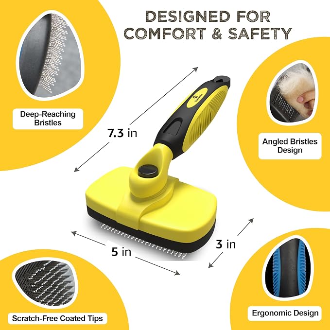 Deshedding Dog Brush for Shedding – Self Clean Cat Brush Deshedding & Grooming - Image 6
