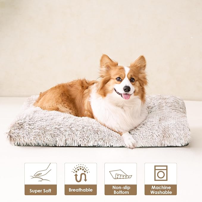 EHEYCIGA Fluffy Dog Crate Bed for Extra Large Dogs, Plush Faux Fur Pet Crate Pad - Image 4