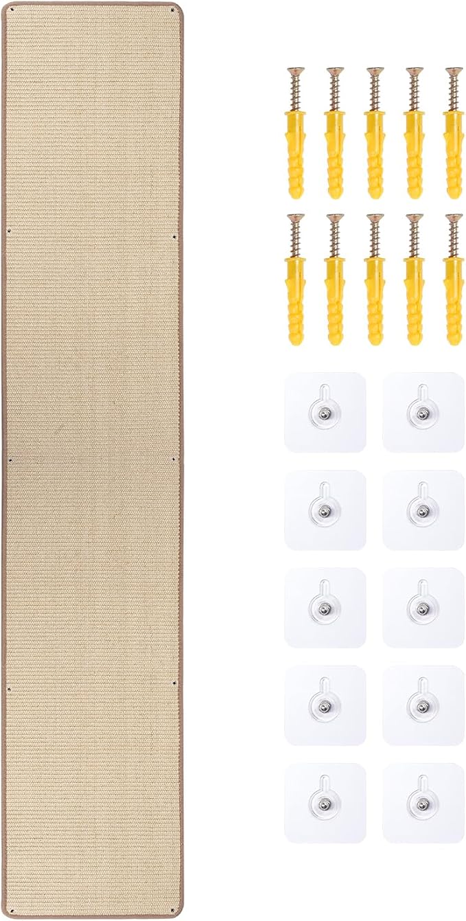 Natural Sisal Cat Wall Climbing Carpet, Wall Scratcher Carpet Mat Pad, Cat by Uranshin