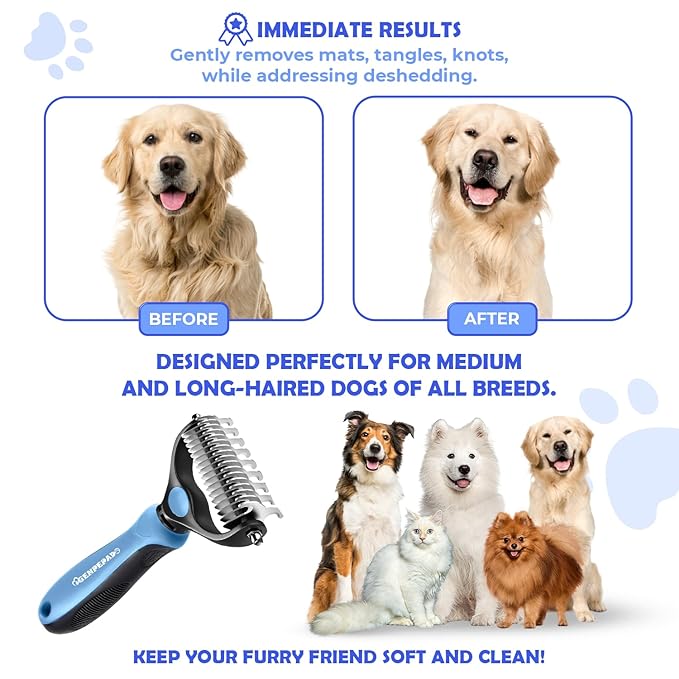 Undercoat Rake for Dogs & Cats, Dematting Comb - Image 5