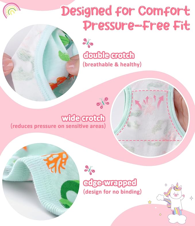 Girls and Toddlers 100% Cotton Underwear Tagless Soft Panties Size 2-3T - Image 4