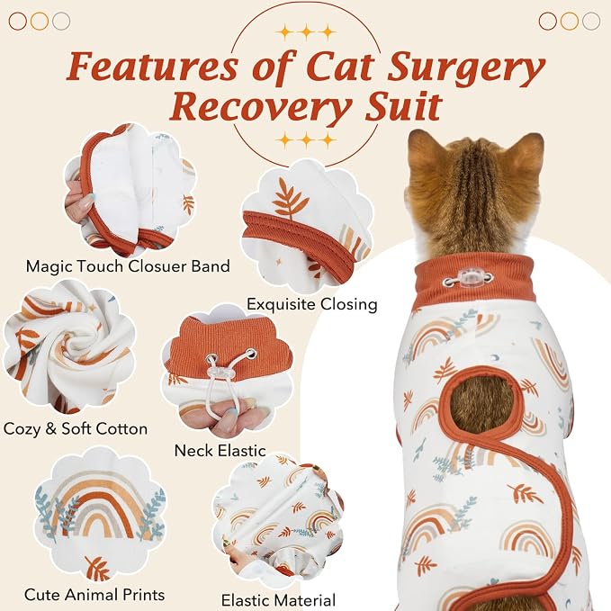 DENTRUN Cat Surgery Recovery Suit Female Male Soft Onesie, Kitten Surgical - Image 2