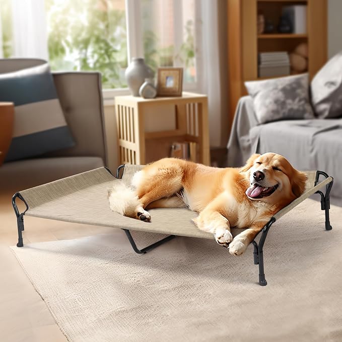 Veehoo Cooling Elevated Dog Bed, Guardrail Raised Pet Cot, Indoor & Outdoor XXL - Image 6