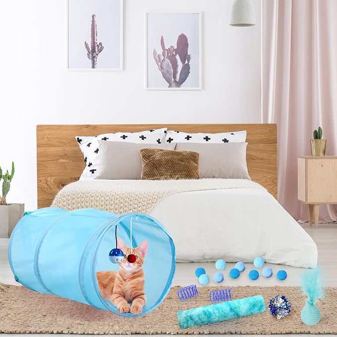 24 Pcs Cat Toys Set Interactive Kitten Toys Pack Including Collapsible Play - Image 4