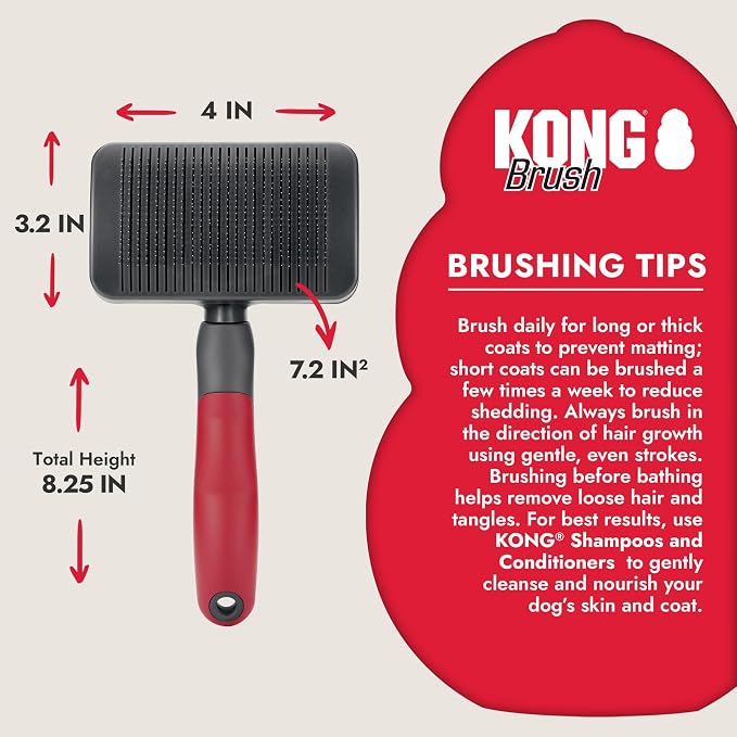 KONG Large Self-Cleaning Slicker Brush – Easy Hair Removal, Non-Slip Grip - Image 8