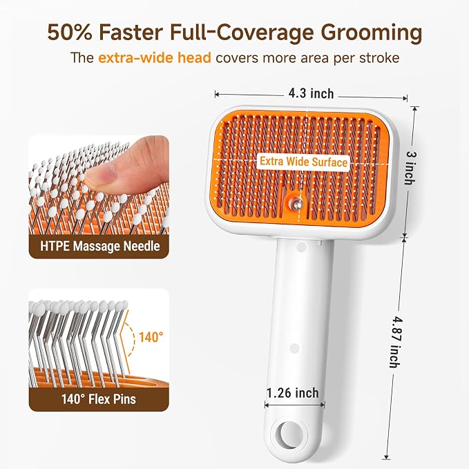 3-in-1 Pet Grooming Brush with Cool Mist & Self-Cleaning - Image 3