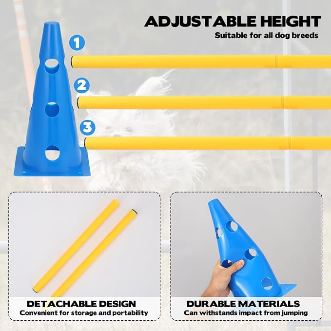 Dog Agility Hurdle Cone Set, 10er 12.5Inch Agility Cones and 5er 31.5Inch - Image 3
